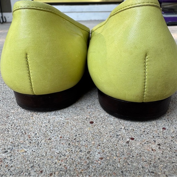 Vintage Enzo Angiolini liberty Lime Green Loafers flat leather size 9 - Picture 6 of 10